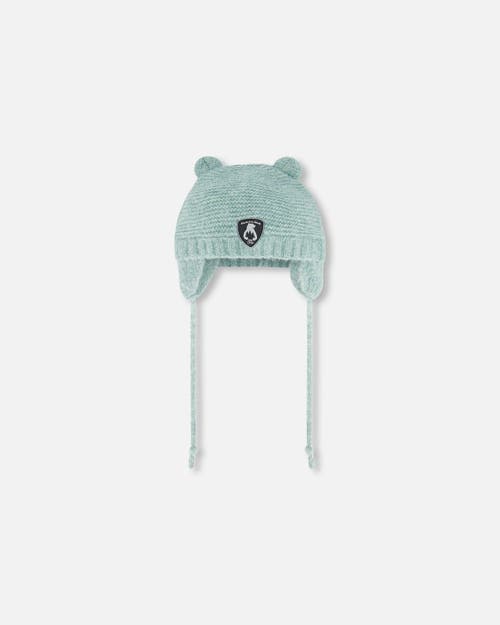 DEUX PAR DEUX DEUX PAR DEUX BABY UNISEX KNIT HAT WITH EARS GREEN 