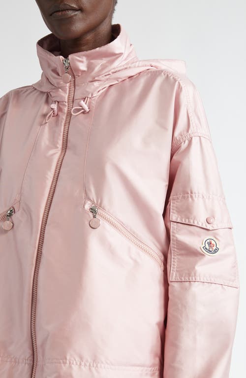 Moncler Cassiopea Hooded Shell Jacket In Pink