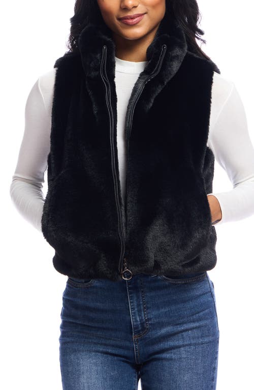 Shop Donna Salyers Fabulous-furs Donna Salyers Fabulous Furs Le Mink Faux Fur Crop Vest In Black