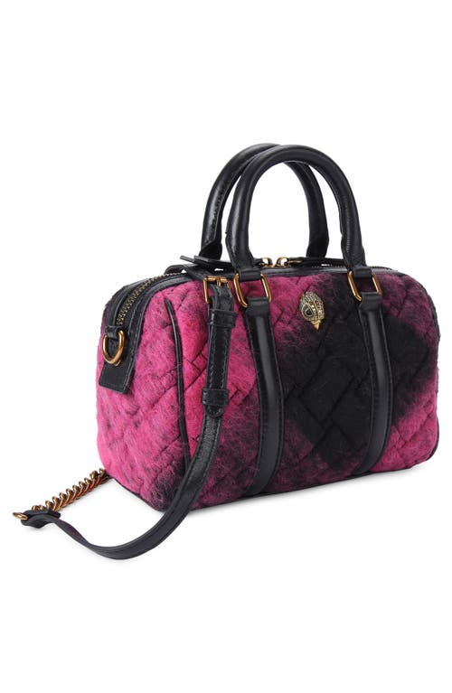 Shop Kurt Geiger London Kensington Boston Quilted Tweed Handbag In Open Pink