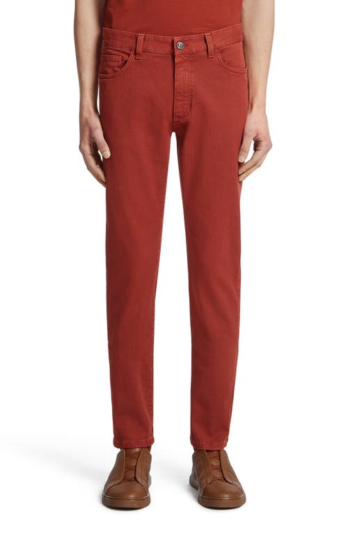 ZEGNA Garment Dyed City Fit Jeans Red at Nordstrom,