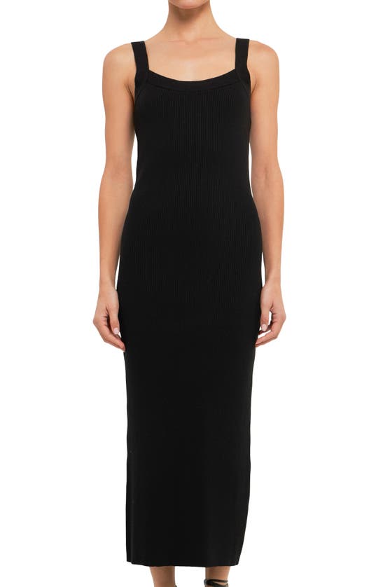 Endless Rose Rib Midi Tank Dress In Black