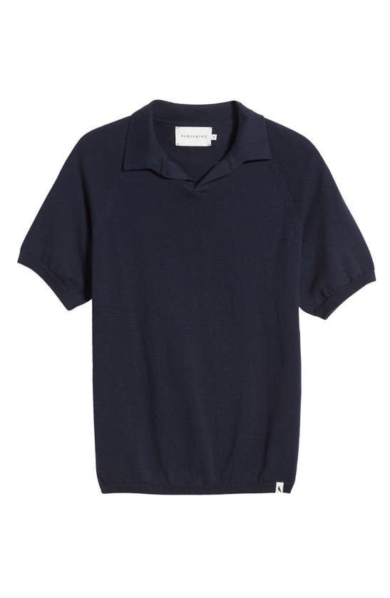 Shop Peregrine Emery 2.0 Organic Cotton Johnny Collar Polo In Navy