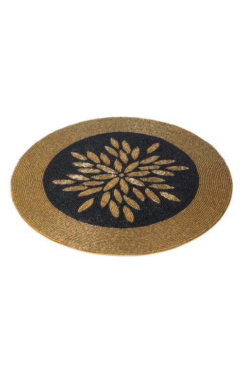 Tiramisu Beaded Placemat In Black/gold