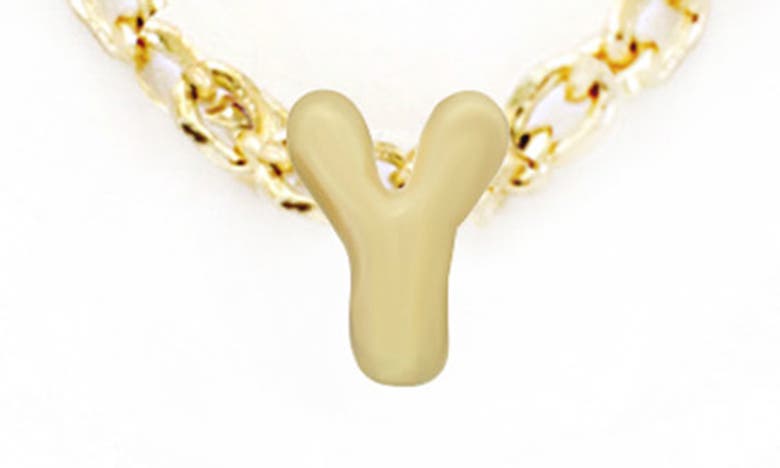 Shop Panacea Bubble Initial Necklace In Gold-y