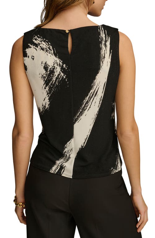 Donna Karan Women's Printed Crewneck Sleeveless Top, Regular & Petite Sizes In Black Multi
