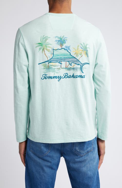 Shop Tommy Bahama Marlin Mirage Lux Long Sleeve Organic Cotton Graphic T-shirt In Light Caribbe