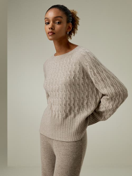 Lilysilk Baby Cashmere Cable-knit Sweater In Camel