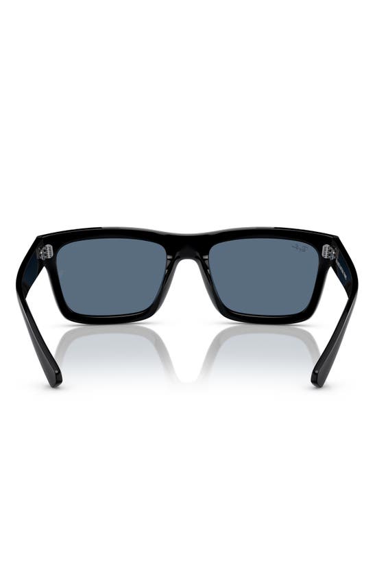 Ray Ban Warren 57mm Rectangular Sunglasses In Black Blue