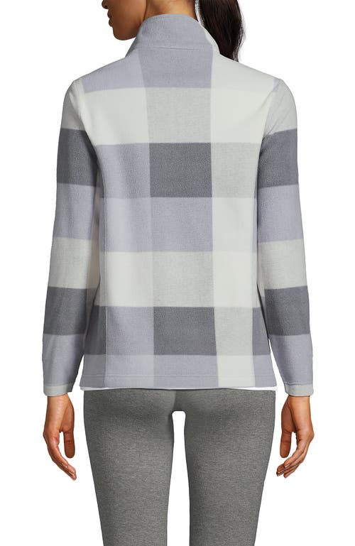 Shop Lands' End Anyweather Fleece Quarter Zip Pullover In Surf Gray Buffalo Check