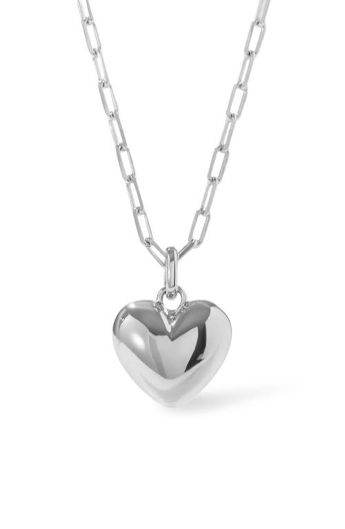 Ana Luisa Puffed Heart Necklace In Metallic