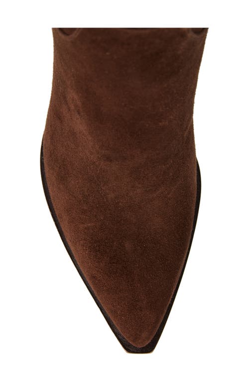 Shop Dolce Vita Annika Pointed Toe Boot In Dark Brown Suede