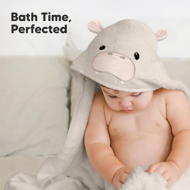 Shop Keababies Cuddle Baby Hooded Towel In Hippo