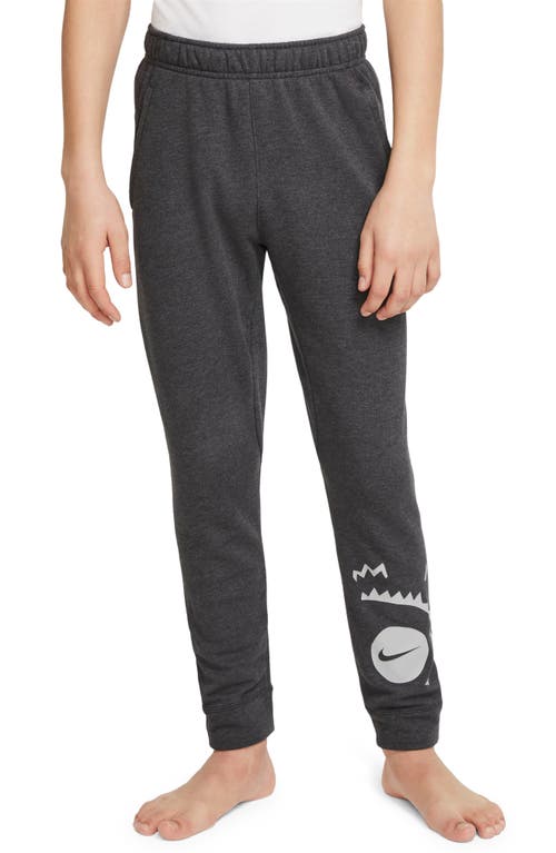 Nike Kids' Fleece Yoga Pants In Black/lt Smoke Grey/htr