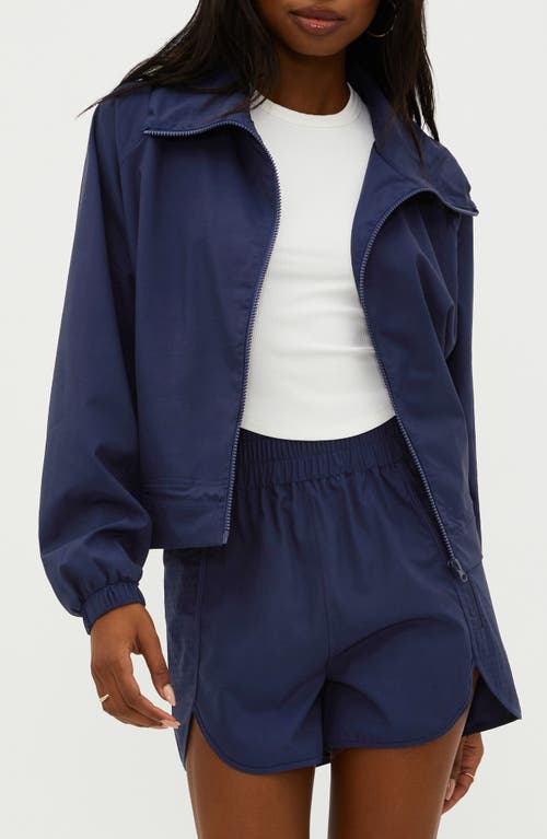 Shop Beach Riot Casen Zip-up Jacket In Marine Navy