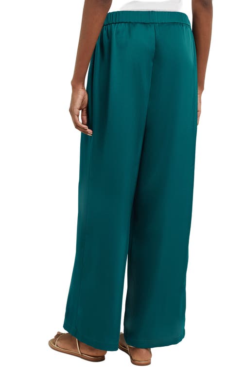 Shop Misook Charmeuse Wide Leg Pants In Spruce