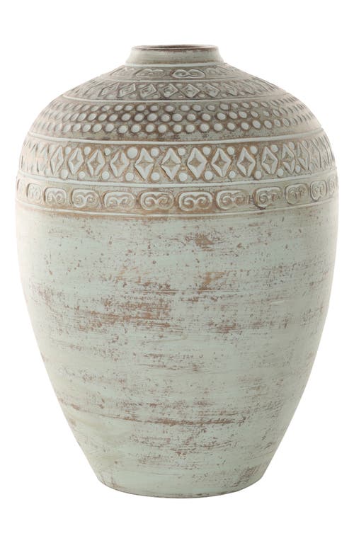 Ginger Birch Studio Green Ceramic Vase In Green