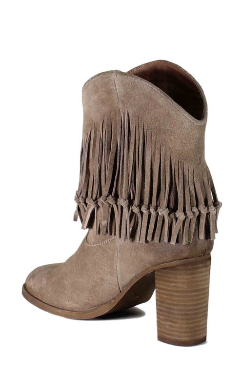 Shop Diba True True Sky Fringe Bootie In Dark Dust