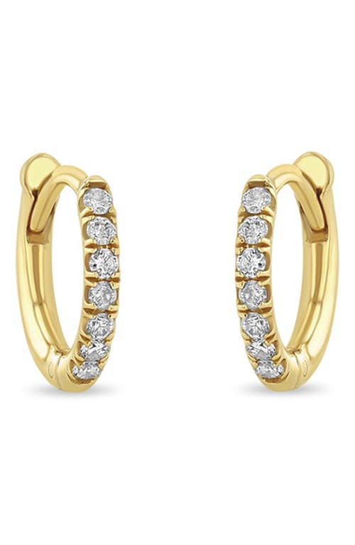 Zoë Chicco Small Diamond Pavé Huggie Earrings in 14K Yellow Gold at Nordstrom