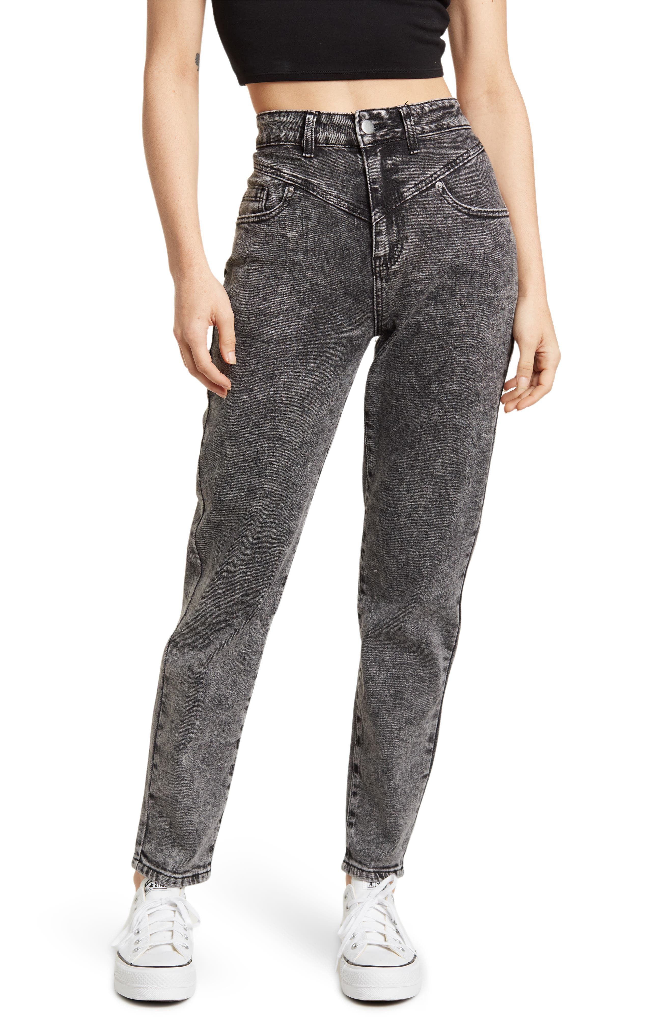 mom jeans with stretch