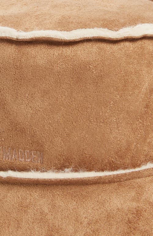 Steve Madden Mai Faux Fur Trim Bucket Hat In Tan