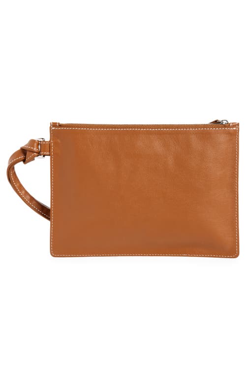 Lie Studio Lié Studio The Charlie Leather Clutch In Toffee Brown