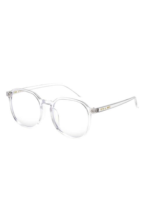 Fifth & Ninth 55mm Ruby Round Blue Light Blocking Glasses In Clear/clear