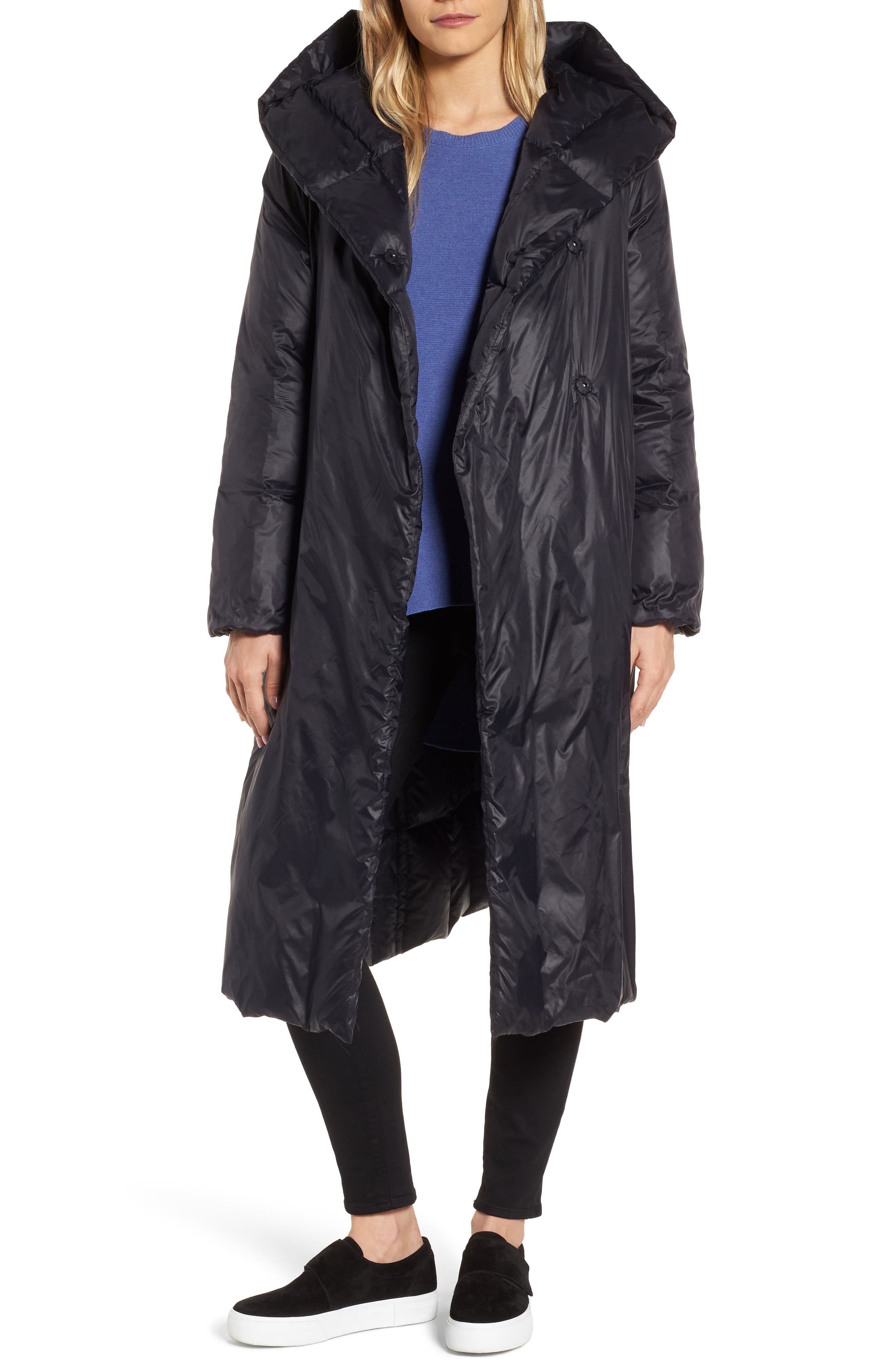 eileen fisher hooded down jacket