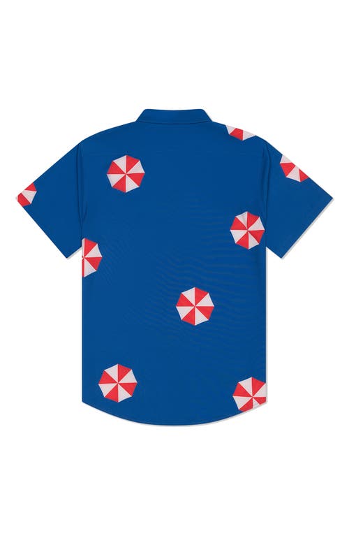 Mavrans Tailored Fit Umbrella Waterproof Short Sleeve Performance Button-up Shirt In Blue