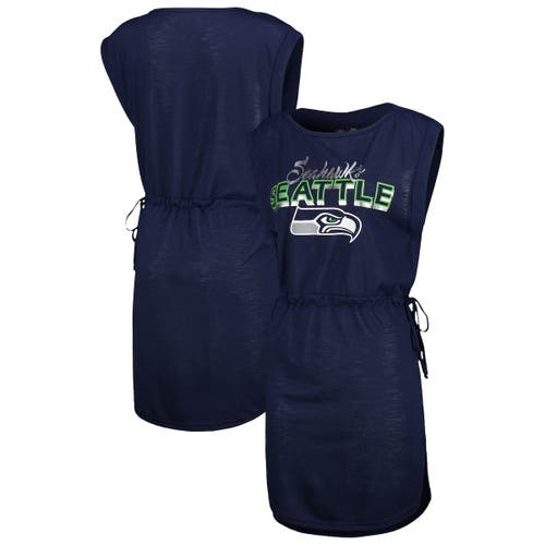 Women's G-III 4Her by Carl Banks College Navy Seattle Seahawks G.O.A.T. Swimsuit Cover-Up