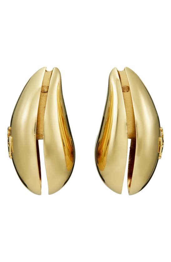 Tory Burch Wave Clip-on Earrings In Gold