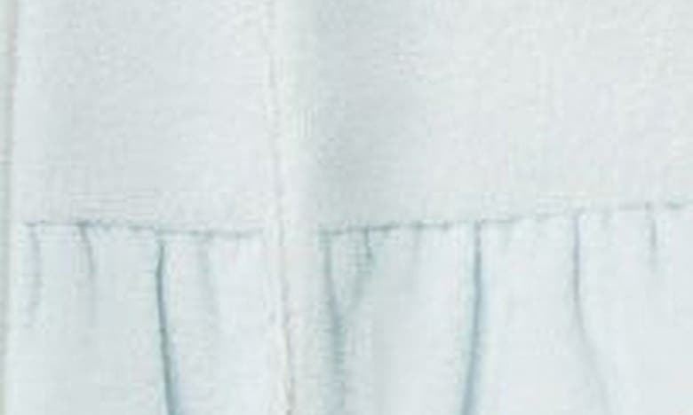 Shop Edikted Delia Ruffle Terry Cloth Miniskort In Light-blue