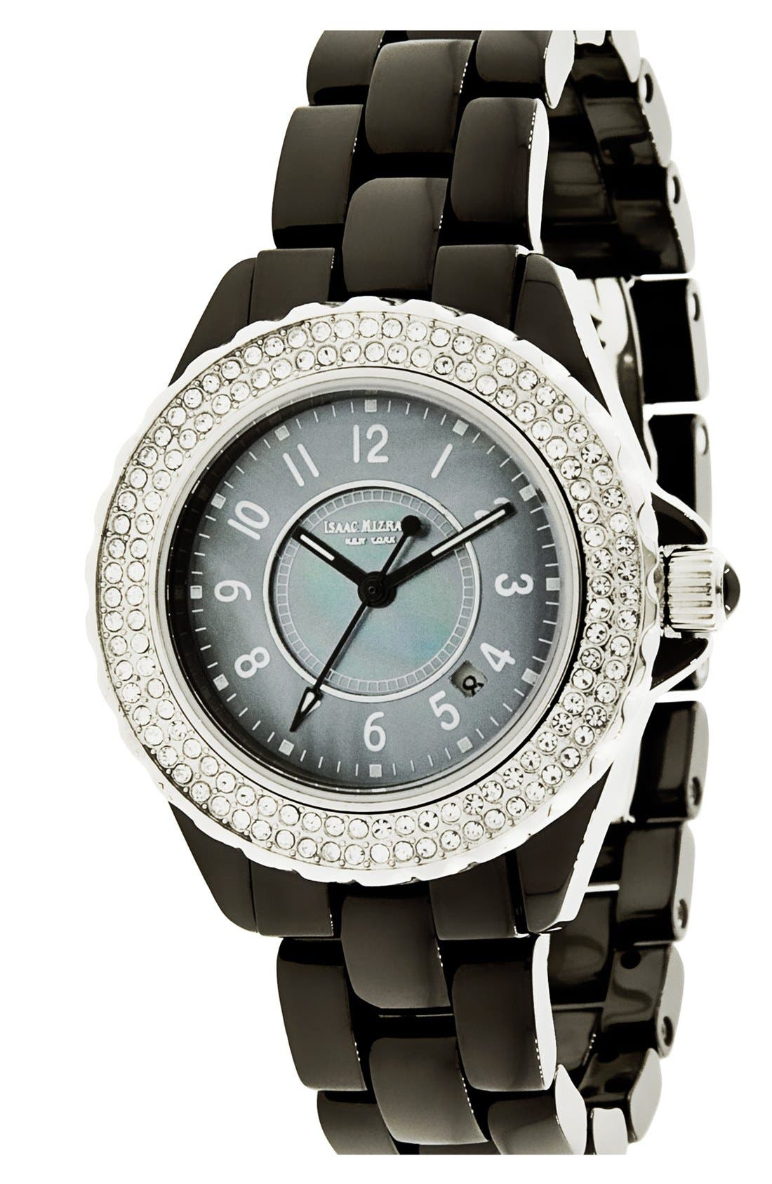 Isaac Mizrahi New York Pavé Bezel Ceramic Bracelet Watch, 38mm Nordstrom