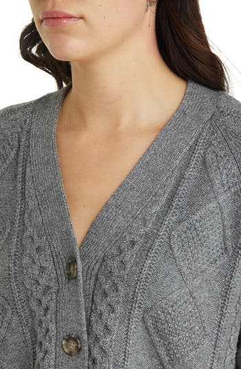 Madewell Cable Knit Crop Cardigan