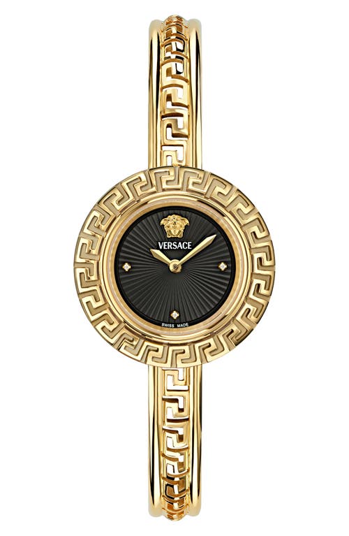 Shop Versace La Greca Diamond Bracelet Watch, 28mm In Ip Yellow Gold