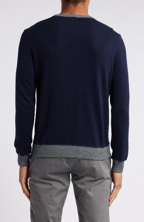 Shop Rails Burns Cotton & Cashmere Crewneck Sweater In Perfect Navy