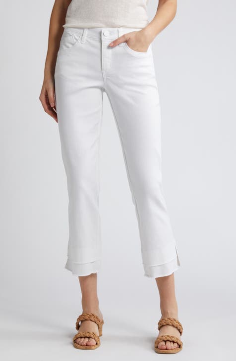 Katies - Womens Pants - White - Classic Crop Pant - Cropped - Capri - Calf  Length - Slim Fit - Lightweight - Stretch Fabric - Summer Clothing Viscose  - Size 8 UK, £14.97