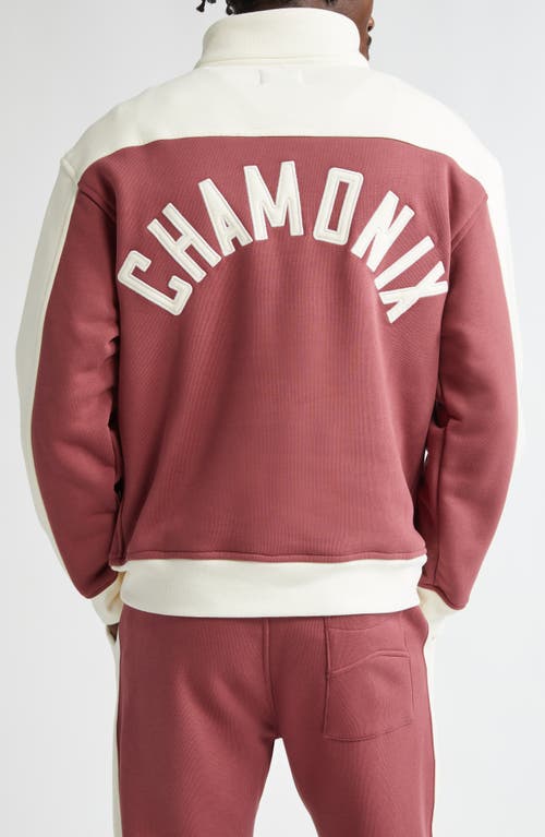 Shop Rhude Chamonix Cotton Half Zip Pullover In Maroon/off White