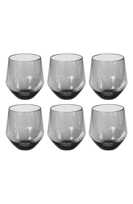 Tarhong Set Of 6 Stemless Wineglasses In Gray