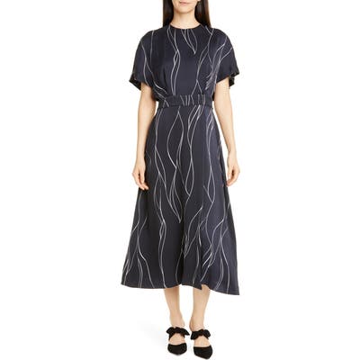 Equipment Chemelle Silk Blend Midi Dress, Blue