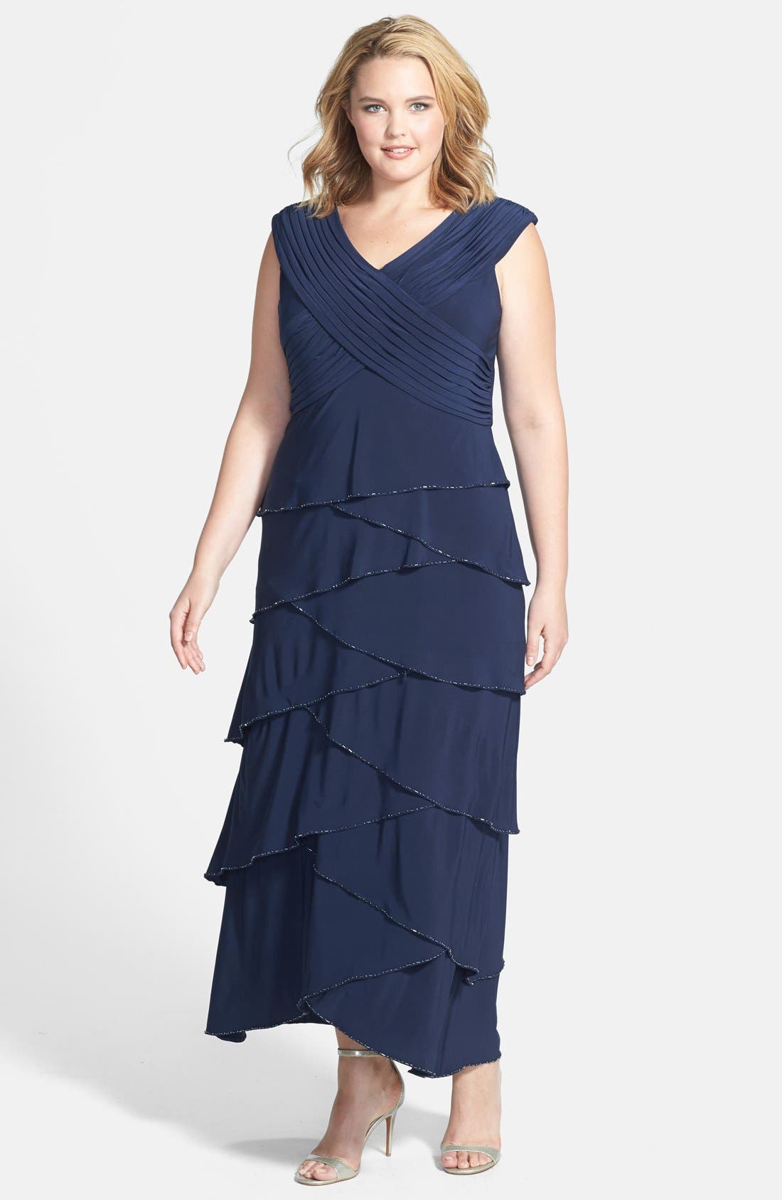 Patra Beaded Tiered Dress (Plus Size) Nordstrom