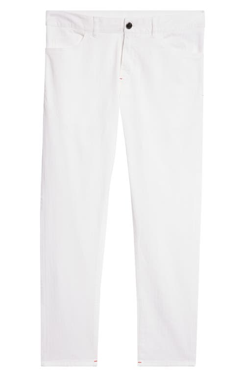 Shop Isaia Five-pocket Slim Fit Chinos In Open White