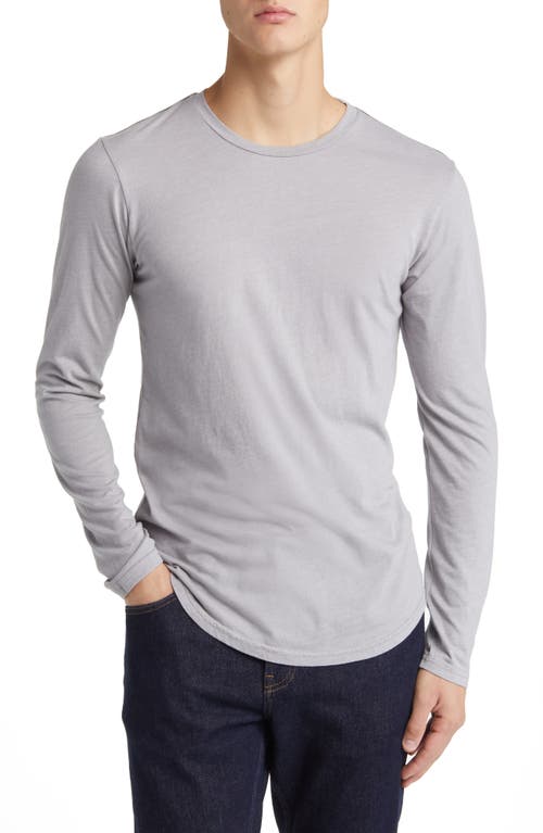 Goodlife Tri-Blend Long Sleeve Scallop Crew T-Shirt in Alloy