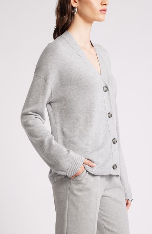 Shop Nordstrom Button Front Cardigan In Grey Heather