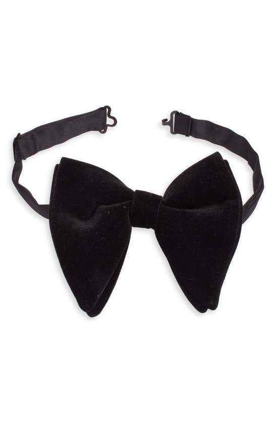 Shop Clifton Wilson Silk Velvet Bow Tie In Black