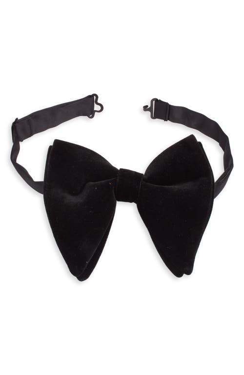 Silk Velvet Bow Tie in Black