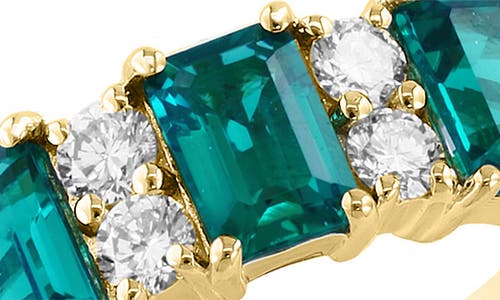 Effy 14k Yellow Gold Lab Created Gem & Lab Created Diamond Ring In Green