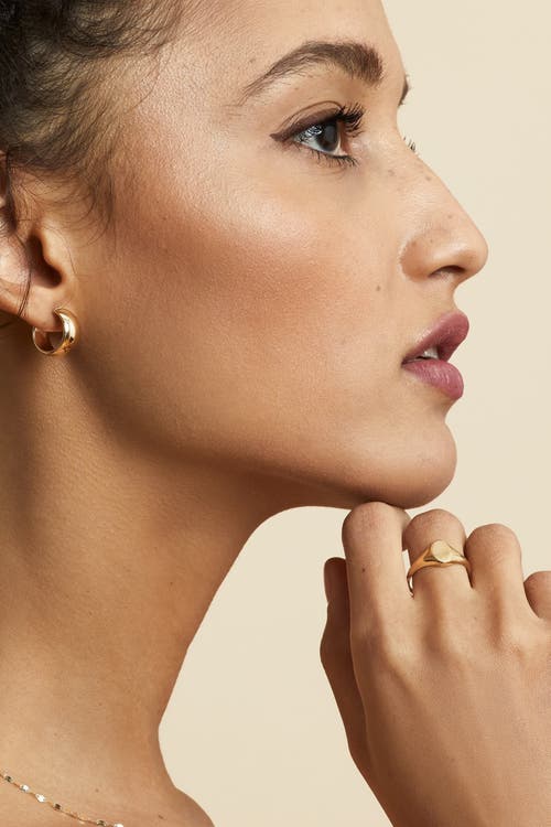 ORADINA ORADINA 14K YELLOW GOLD FLORENCE OVAL SIGNET RING 