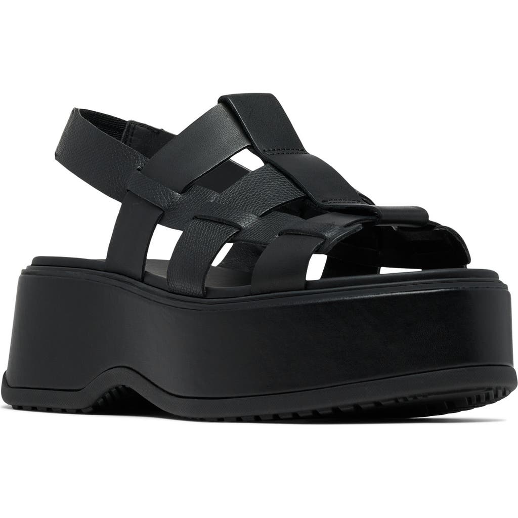 Sorel Dayspring Slingback Platform Sandal In Black