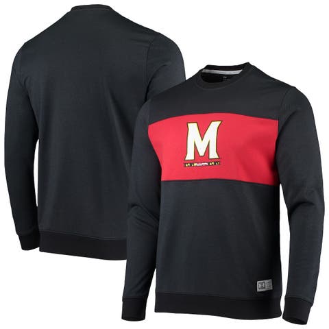 Men's Under Armour Red Maryland Terrapins On-Court Basketball Shooting Hoodie Raglan Performance T-Shirt Size: Large